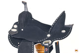HILASON Flex Tree Western Horse Stud Trail Barrel American Leather Saddle Black | for Horses
