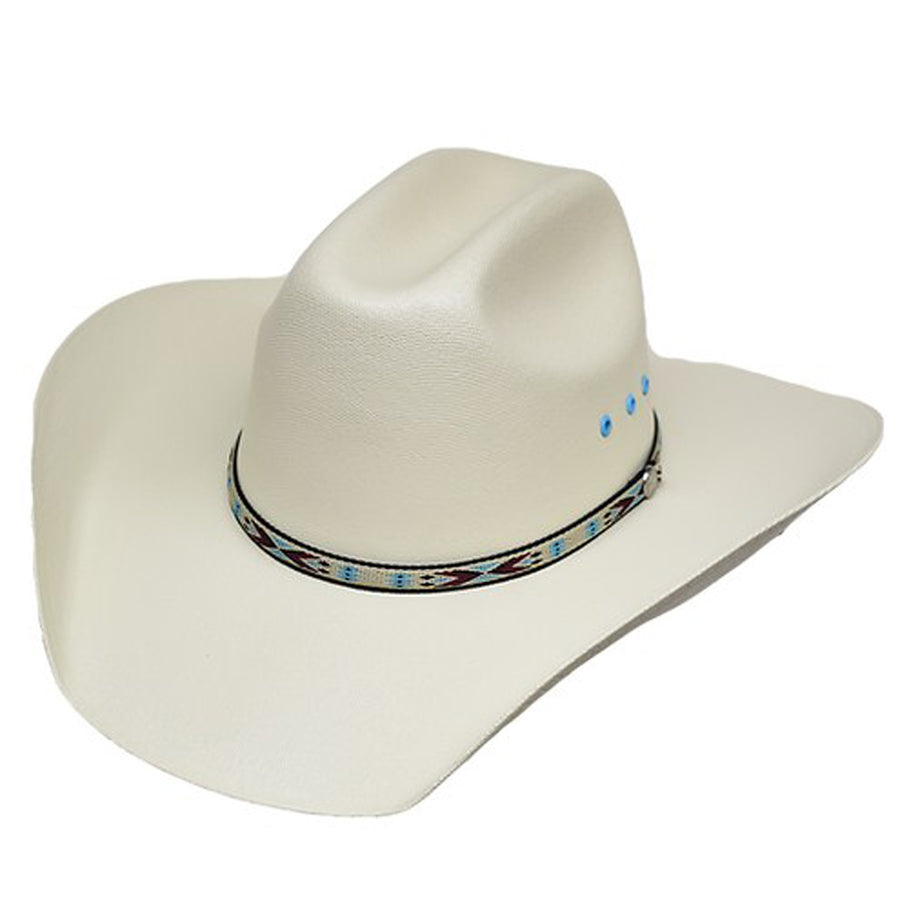 Lone Star Canvas Truman Silver With Tribal Leather Band Children'S Hat by Hilason – Cowboy and equestrian accessories