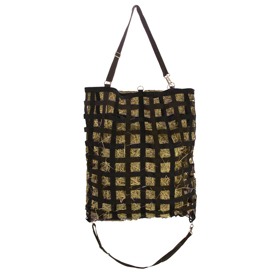Black and gold hay bag with grid pattern - Uhorse