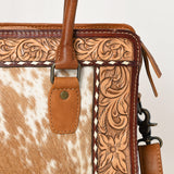 American Darling ADBG1393 Cross Body Hand Tooled Hair On Genuine Leather women bag western handbag purse