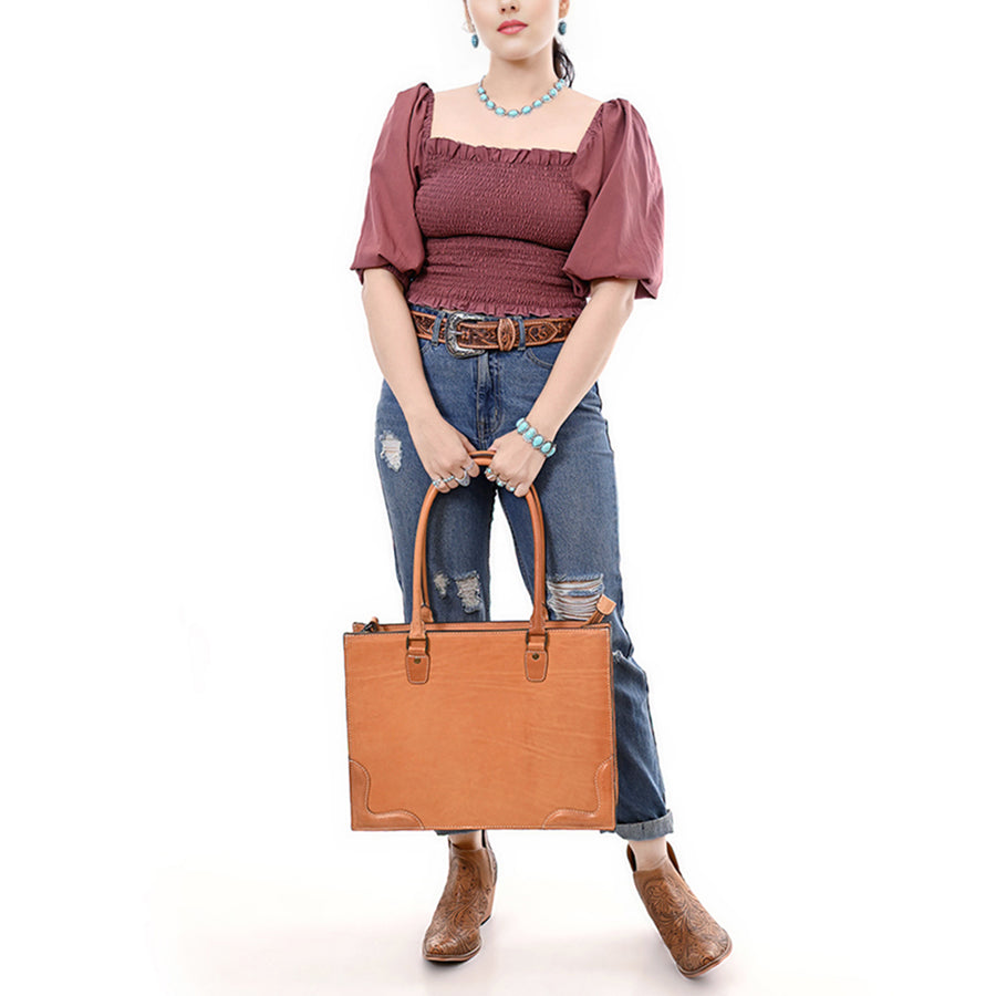 American Darling Genuine Leather Western Tote Bag for Women – Premium Handcrafted Design, Everyday Work & Travel Carry (12in X 15in X 4in)