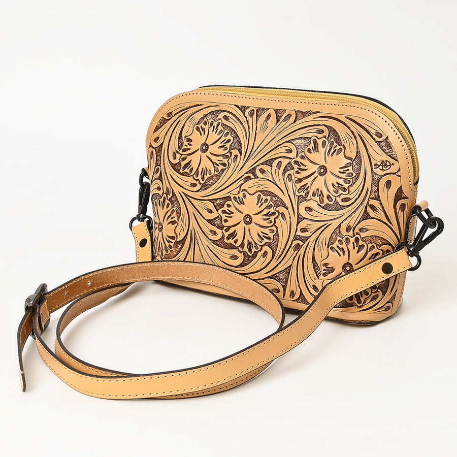 American Darling Cross Body Hand Tooled Genuine Leather Western Women Bag | Antique Tan Handbag Purse Crossbody for - Uhorse