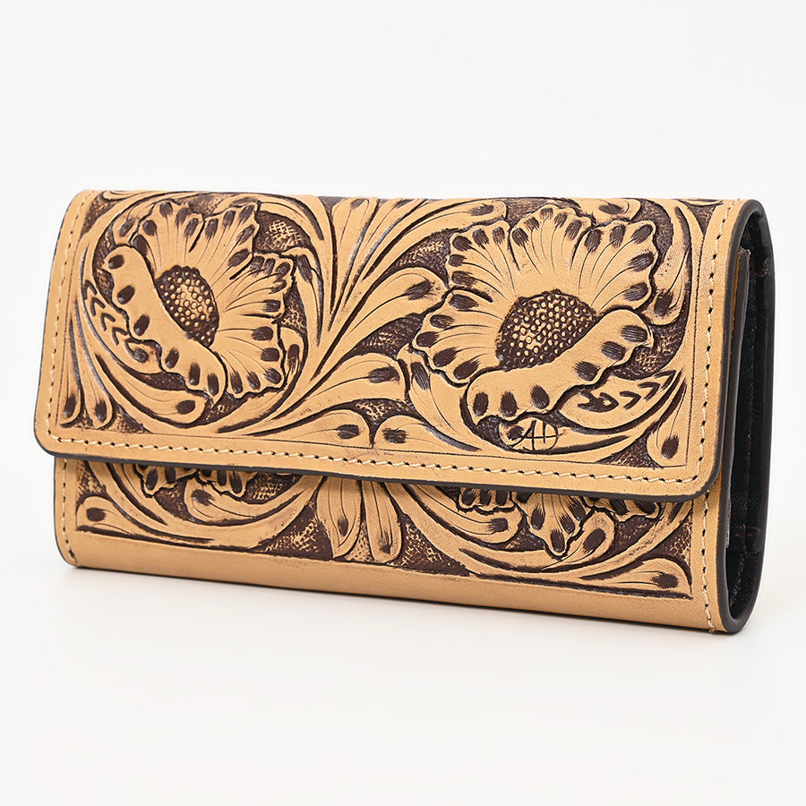 American Darling Wallet Hand Tooled Genuine Leather Western Women Bag | Handbag Purse Wristlet Travel Clutch - Uhorse