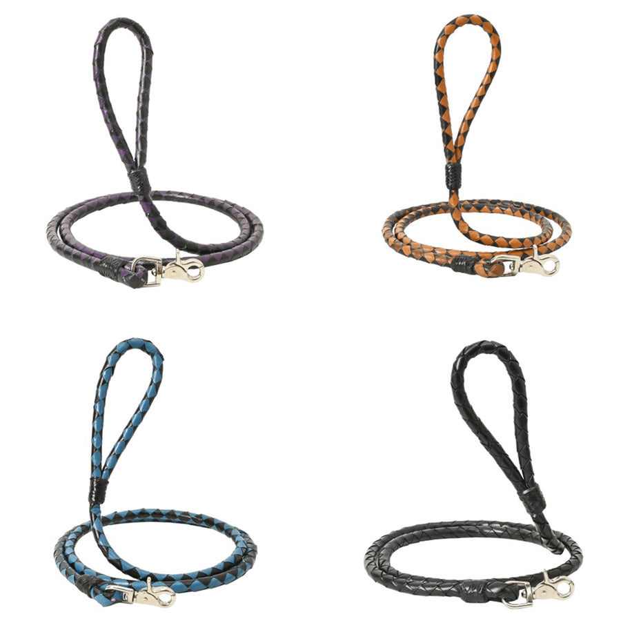 HILASON Braided Genuine Leather Dog Leash with Heavy Duty  Snap  Durable Professional Training Lead