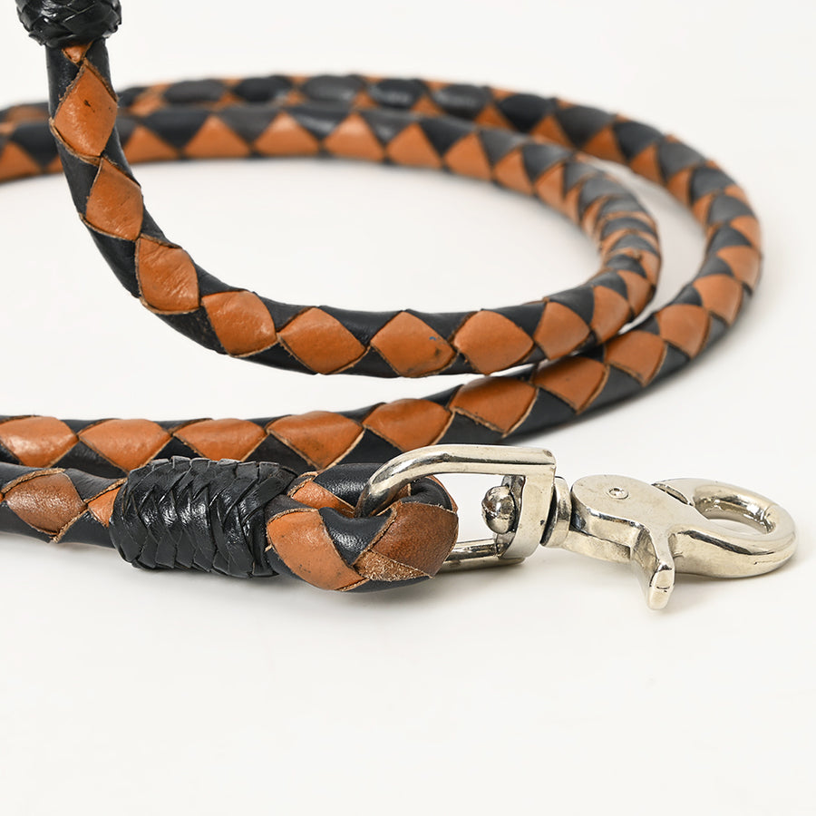 HILASON Braided Genuine Leather Dog Leash with Heavy Duty  Snap  Durable Professional Training Lead
