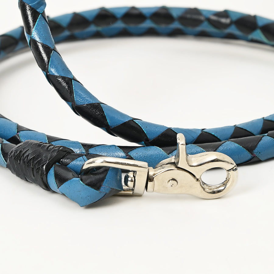 HILASON Braided Genuine Leather Dog Leash with Heavy Duty  Snap  Durable Professional Training Lead