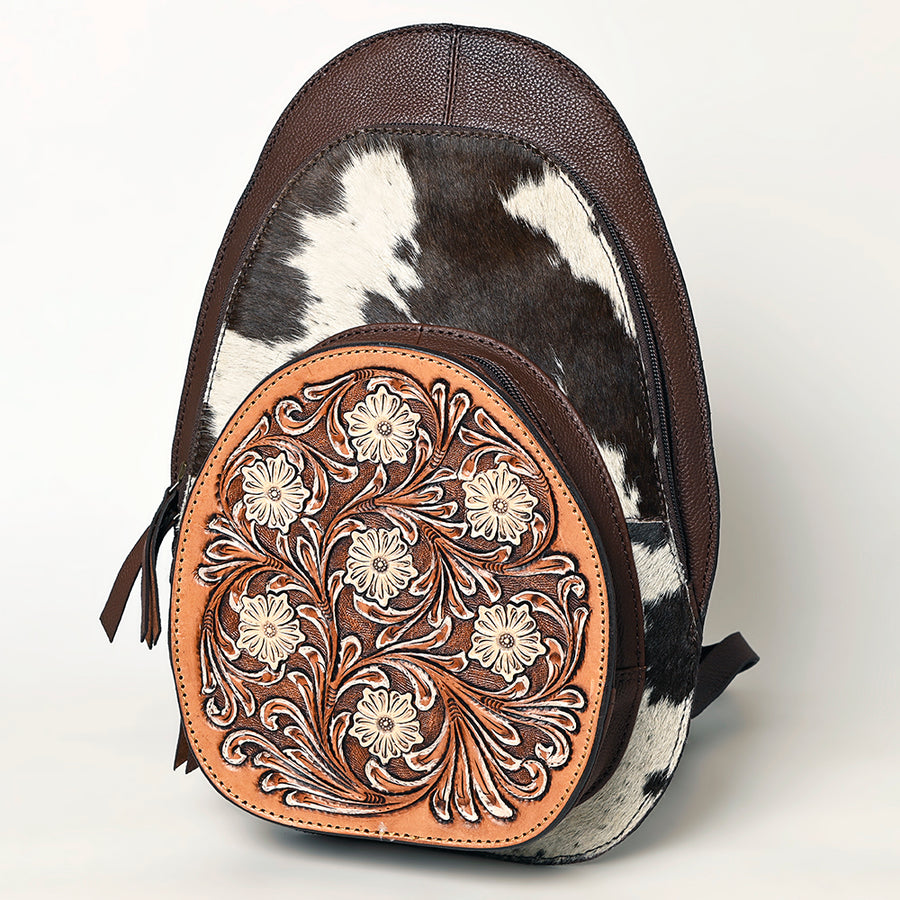 American Darling Western Leather Backpack Hand Tooled Cowhide Purse - Uhorse