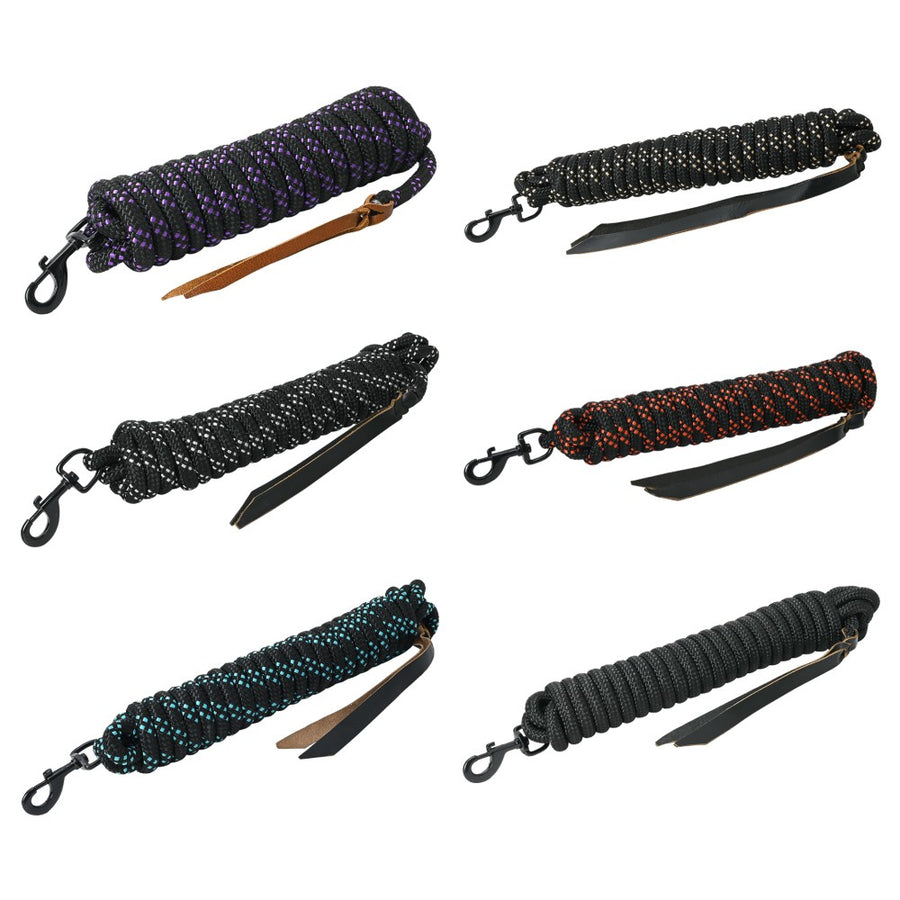 25 ft. Hilason Western Horse Nylon Lead Rope w/ snap and Latigo Ends | Lead Ropes for Horses