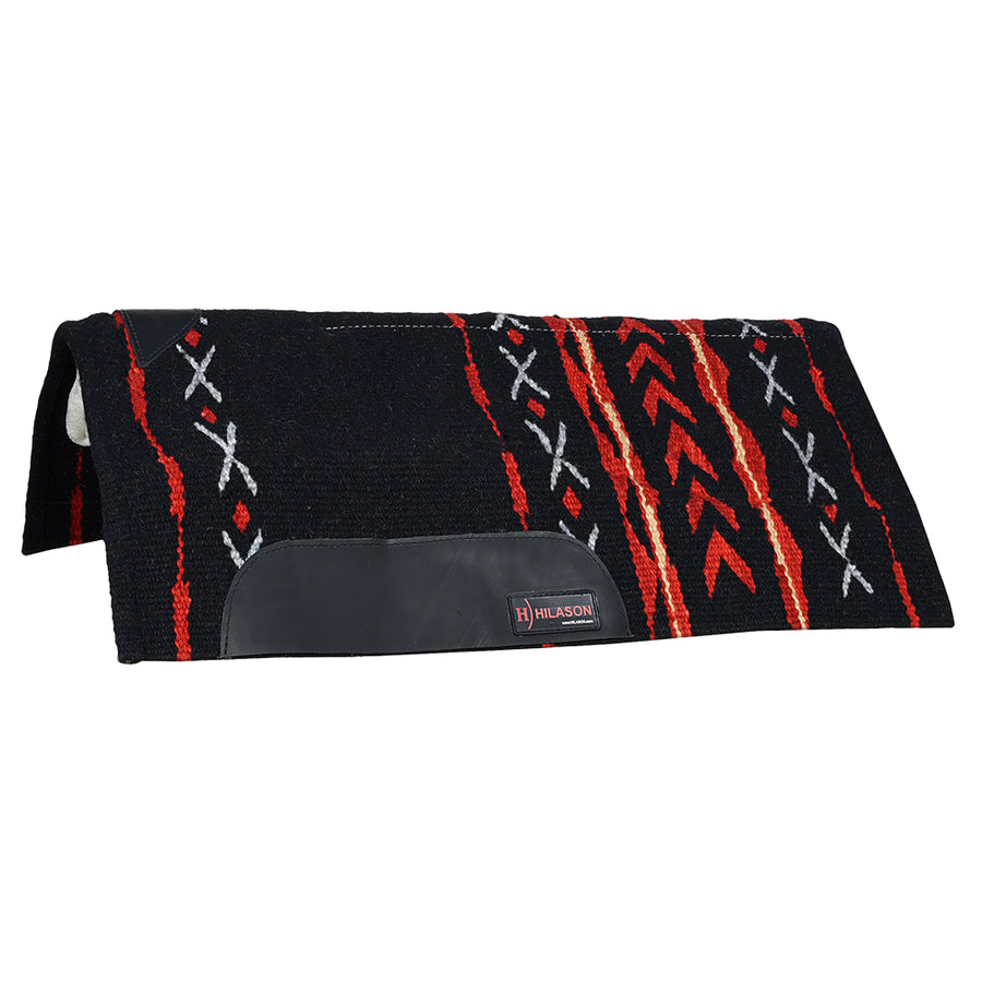 HILASON 32x32 In Western Horse Saddle Wool Blanket Pad Fur Padding Black - Uhorse
