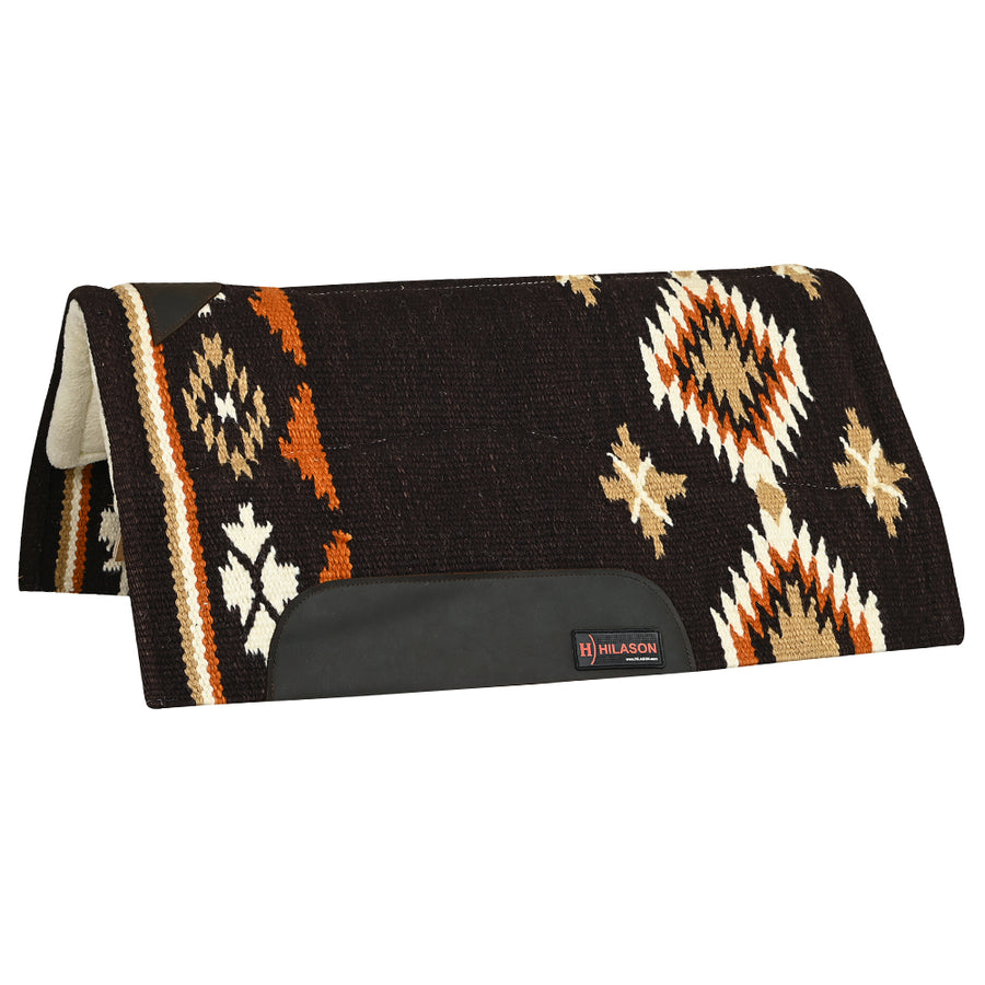 HILASON 32x32 In Western Horse Saddle Wool Blanket Pad Fur Padding Brown - Uhorse