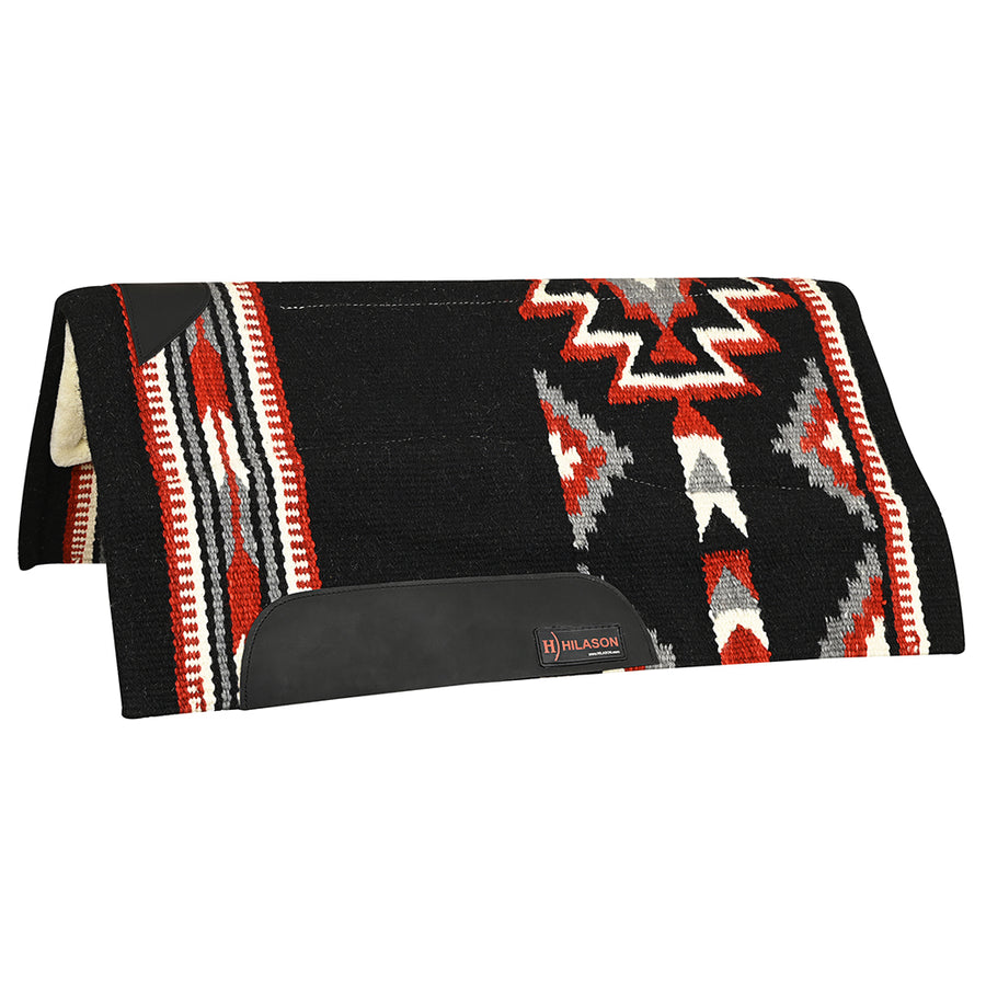 HILASON 32x32 In Western Horse Saddle Wool Blanket Pad Fur Padding Black - Uhorse