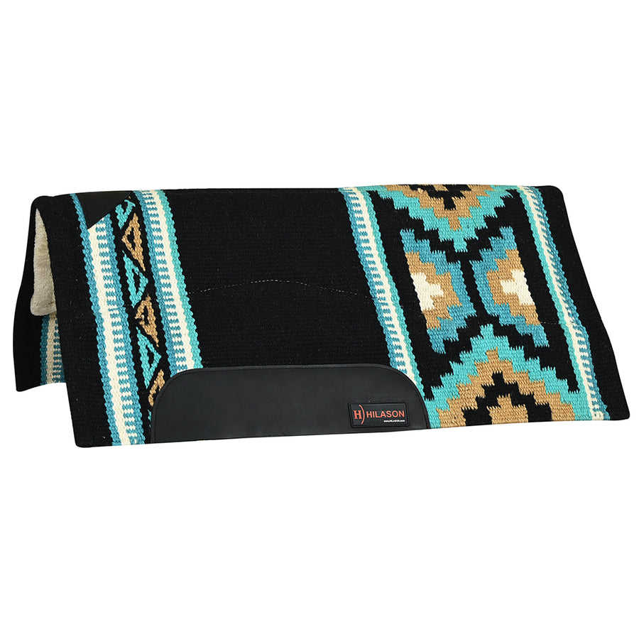 HILASON 32x32 In Western Horse Saddle Wool Blanket Pad Fur Padding Black - Uhorse