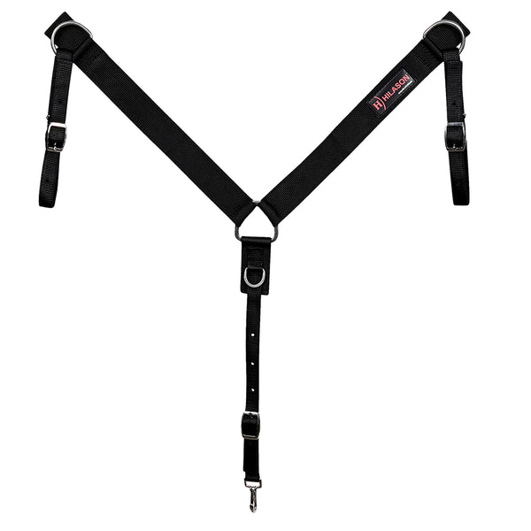Hilason Western Horse Genuine Heavyduty Nylon Breast Collar Black - Uhorse