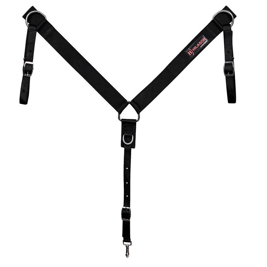 Hilason Western Horse Genuine Heavyduty Nylon Breast Collar Black - Uhorse