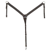 HILASON Western Horse Genuine Leather Hand Tooled Headstall Breast Collar Brown