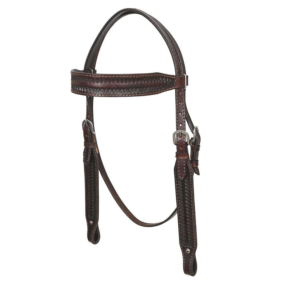HILASON Western Horse Genuine Leather Hand Tooled Headstall Brown - Uhorse