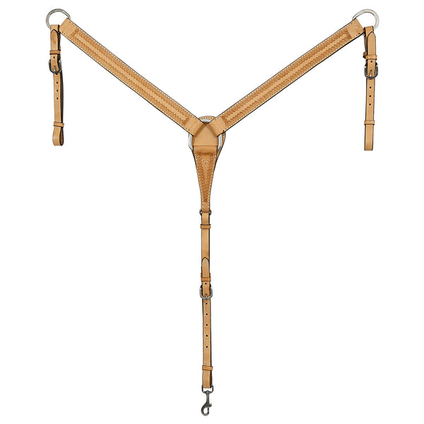 HILASON Western Horse Genuine Leather Hand Tooled Headstall Breast Collar Tan - Uhorse
