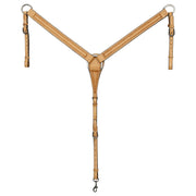 HILASON Western Horse Genuine Leather Hand Tooled Headstall Breast Collar Tan
