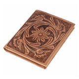 BAR H EQUINE Genuine Leather Hand Carved Bifold Wallet For Men Women