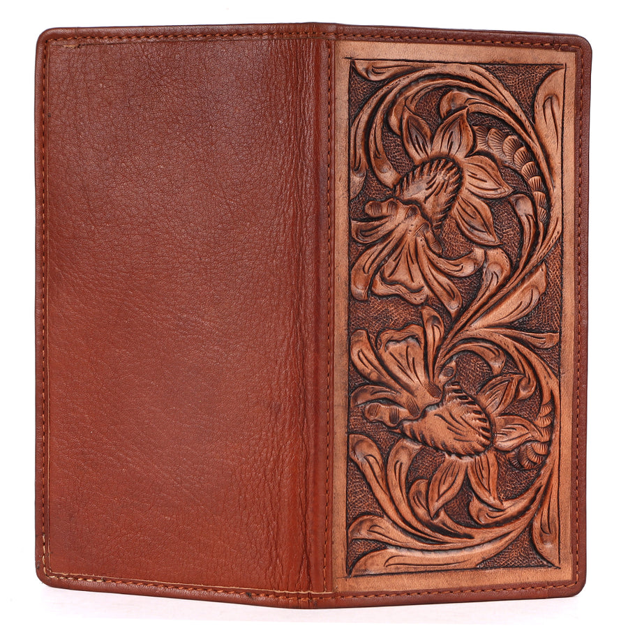 BAR H EQUINE Genuine Leather Hand-Carved Bifold Wallet for Men Women | Western Handmade Wallets Cowboy Casual Tooled