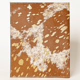 American Darling Western Leather Portfolio with Hair-On Cowhide, Genuine Leather Body & Hand-Tooled Floral Panel, Premium Craftsmanship
