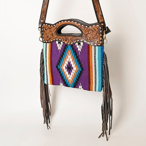 OHLAY HOBO Hand Tooled Upcycled Wool Genuine Leather women bag western by Hilason – Cowboy and equestrian accessories