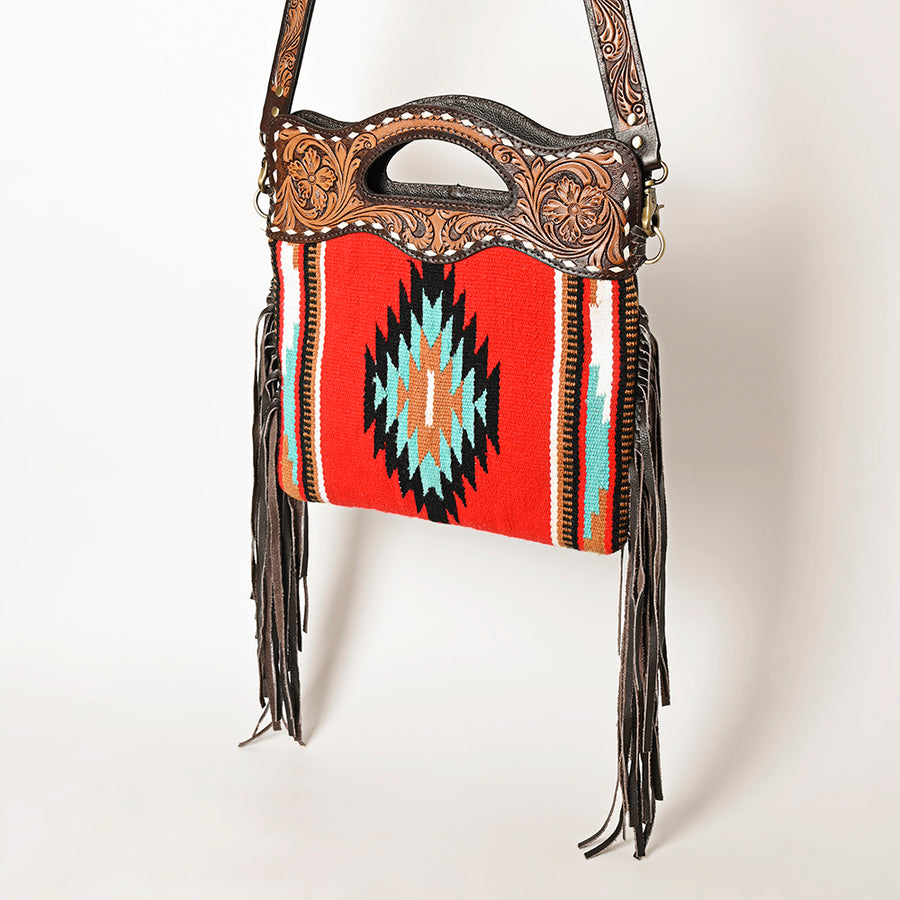 OHLAY OHA103C HOBO Hand Tooled Upcycled Wool Genuine Leather women bag by Hilason – Cowboy and equestrian accessories