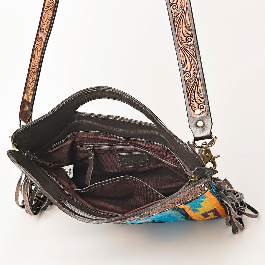 OHLAY Clutch Hand Tooled Saddle Blanket Genuine Leather women bag western handbag