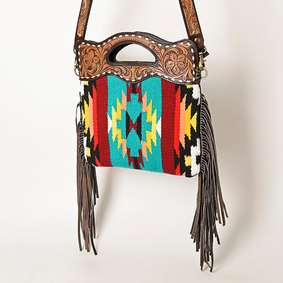 OHLAY OHA103F HOBO Hand Tooled Upcycled Wool Genuine Leather women bag by Hilason – Cowboy and equestrian accessories