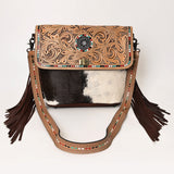 OHLAY OHG124 Cross Body Hand Tooled Hair-On Genuine Leather women bag western handbag purse