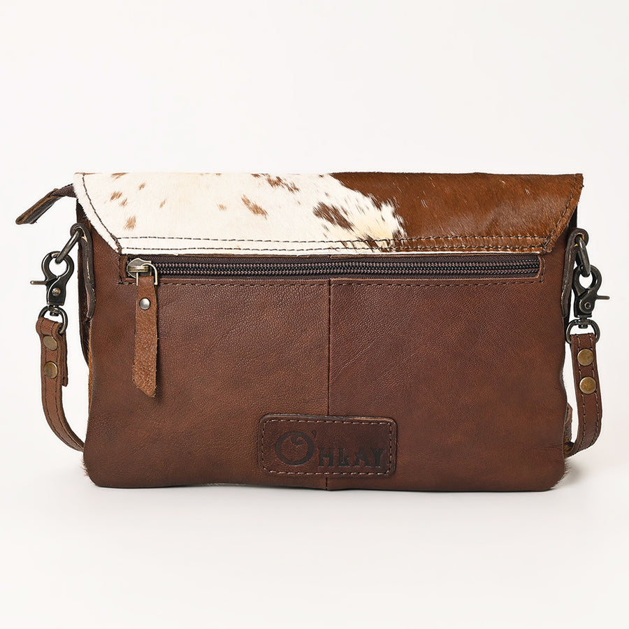 Ohlay Bags OHG127 Clutch Hand Tooled Hair-On Genuine Leather Women Bag Western Handbag Purse
