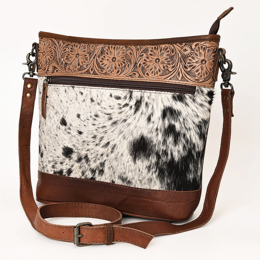 OHLAY OHG132 Large Crossbody Hand Tooled Hair-on Genuine Leather women by Hilason – Cowboy and equestrian accessories