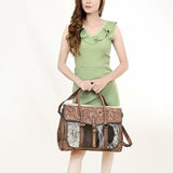 American Darling ADBG1397 Cross Body Hand Tooled Hair On Genuine Leather women bag western handbag purse