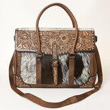 American Darling ADBG1397 Cross Body Hand Tooled Hair On Genuine Leather women bag western handbag purse
