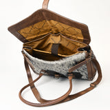 American Darling ADBG1397 Cross Body Hand Tooled Hair On Genuine Leather women bag western handbag purse