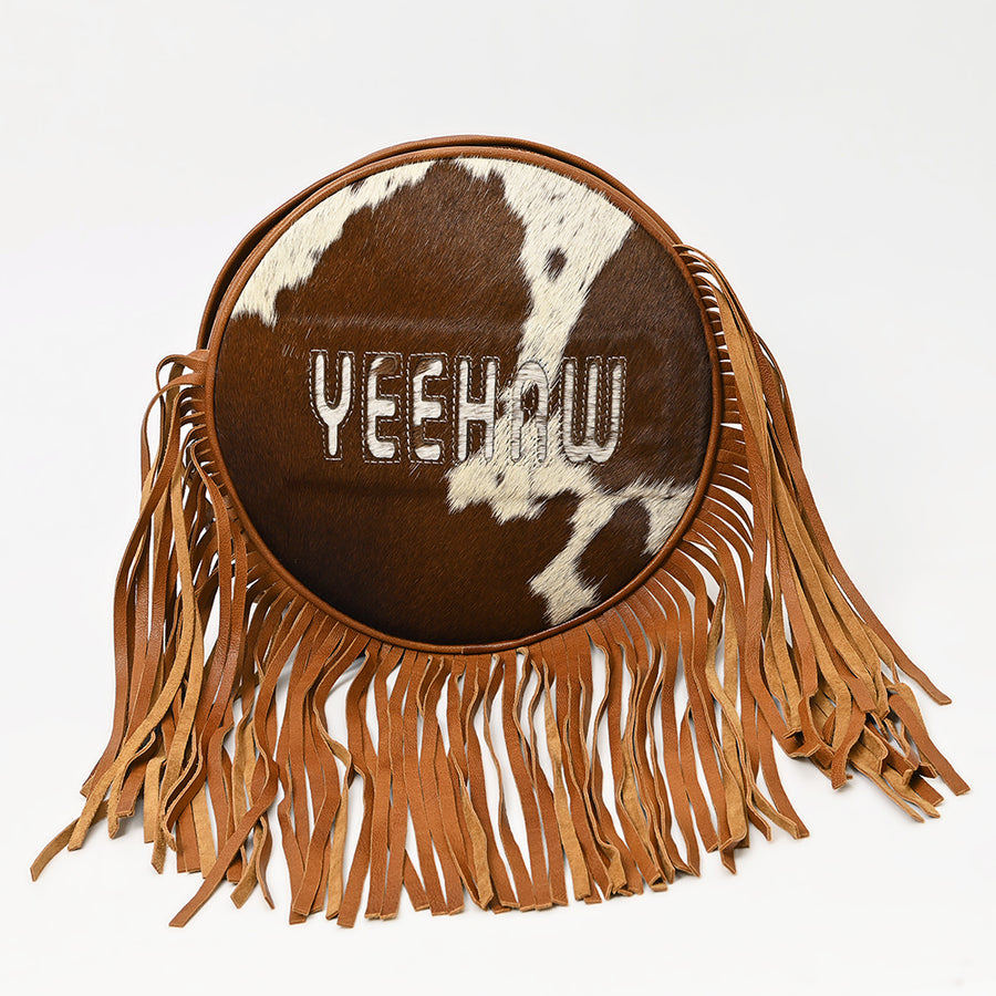 American Darling Western Hair-On Cowhide Fringe Backpack Bag Genuine Leather Handmade Travel Festival Everyday Western Style Bag