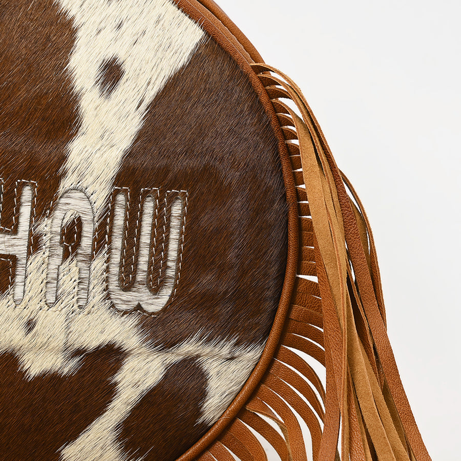American Darling Western Hair-On Cowhide Fringe Backpack Bag Genuine Leather Handmade Travel Festival Everyday Western Style Bag