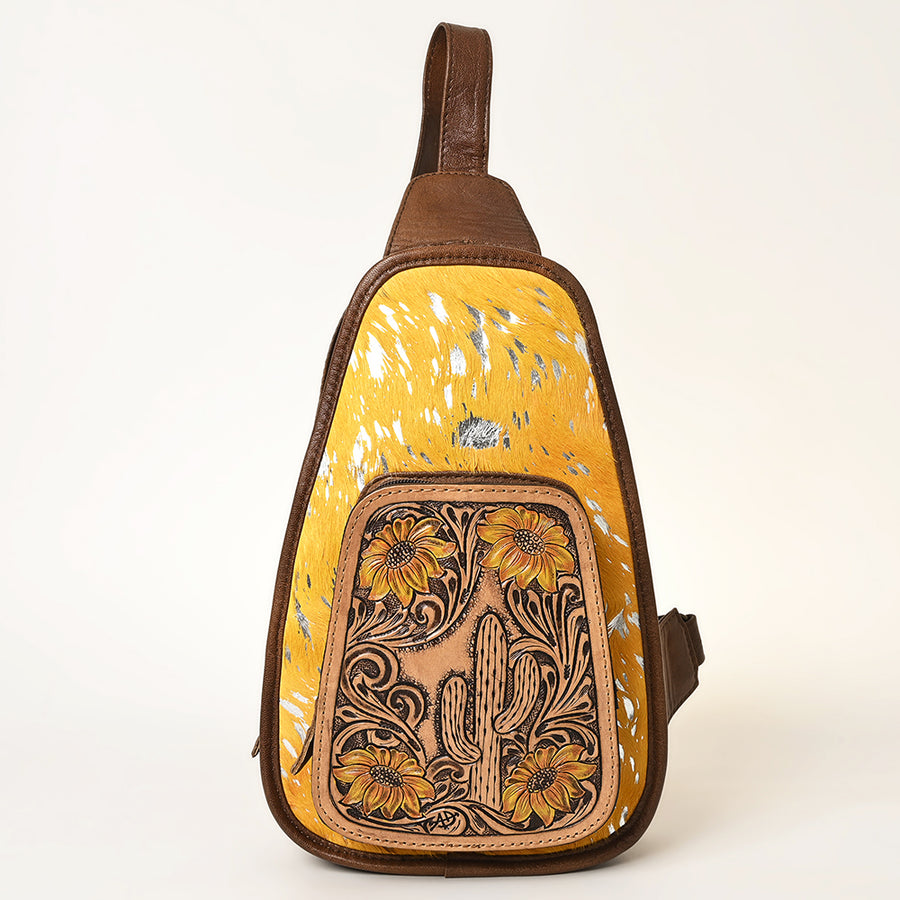 American Darling Sling Hand Tooled Hair-On Genuine Leather Western Women Bag |Sling | for