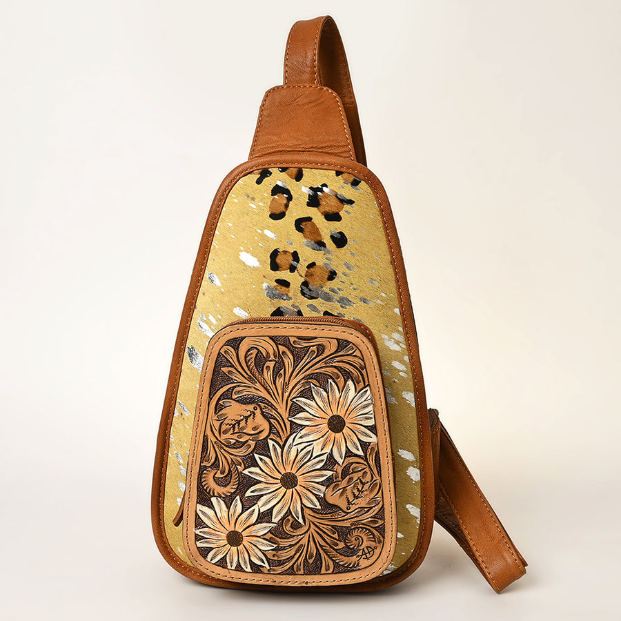 American Darling Sling Hand Tooled Hair-On Genuine Leather Western Women Bag |Sling | for