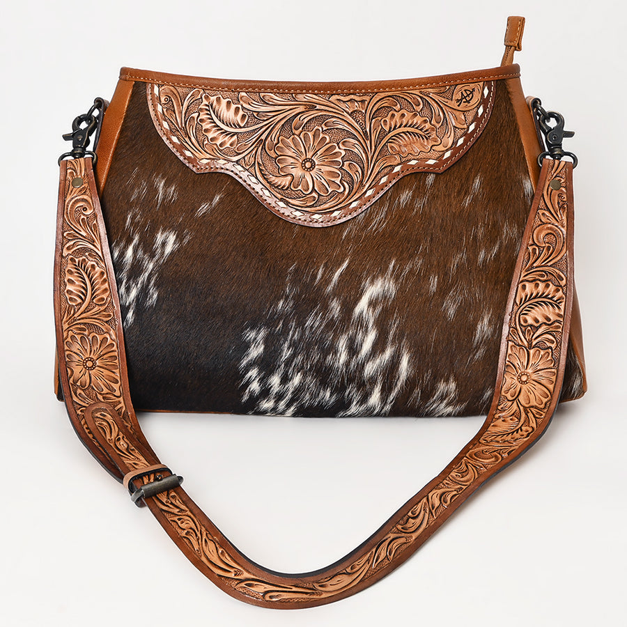 American Darling Western Cowhide Leather Crossbody Bag Hand-Tooled Floral Strap Genuine Leather Handmade Western Purse Everyday Shoulder Bag