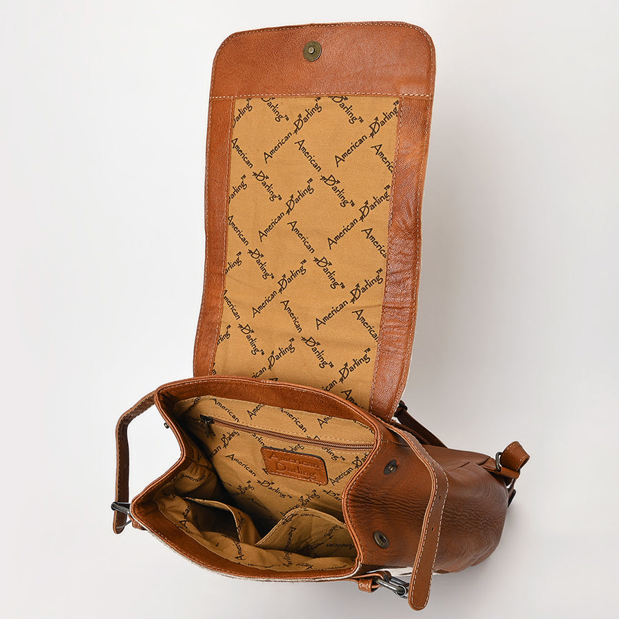 American Darling Western Cowhide Leather Backpack Hand-Tooled Strap Genuine Leather Handmade Western Travel Bag Everyday Backpack Purse