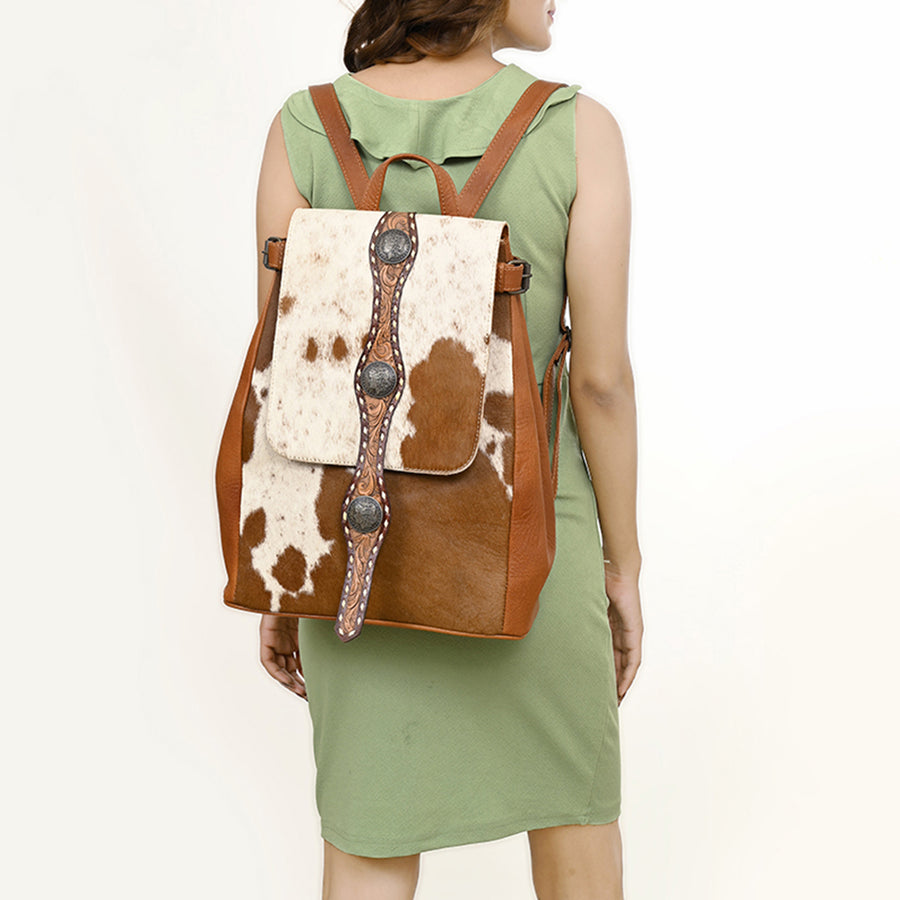 American Darling Western Cowhide Leather Backpack Hand-Tooled Strap Genuine Leather Handmade Western Travel Bag Everyday Backpack Purse