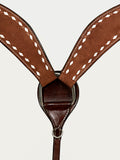 HILASON Western Horse Genuine Leather Headstall & Breast Collar With Side Buck Stitch Brown | headstall for horses western | headstall | horse headstall | headstall for horses | headstall set | horse headstalls