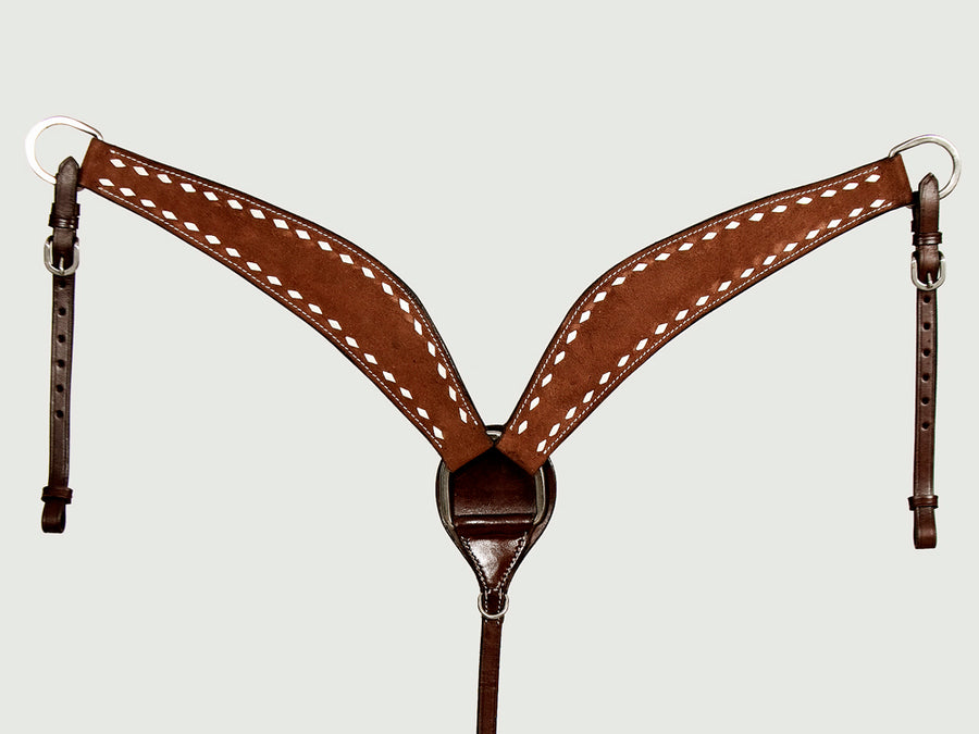 HILASON Western Horse Genuine Leather Headstall & Breast Collar With Side Buck Stitch Brown | for horses set headstalls