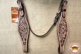 HILASON Western Horse Headstall Breast Collar Set Tack Genuine American Leather