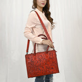 American Darling ADBG1412A Tote Hand Tooled Genuine Leather Women Bag Western Handbag Purse