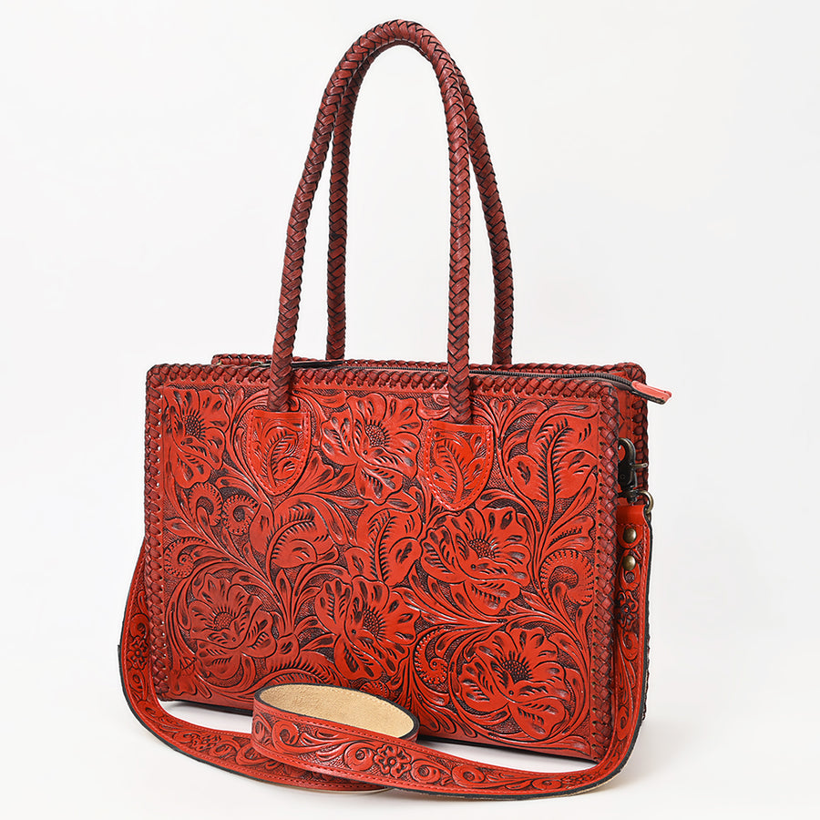 American Darling Western Hand-Tooled Genuine Leather Tote Bag for Everyday Carry - Uhorse