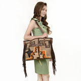 American Darling ADBG1113A Tote Saddle Blanket Genuine Leather Women Bag Western Handbag Purse