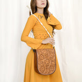 American Darling ADBG1418 Cross Body Hand Tooled Genuine Leather women bag western handbag purse
