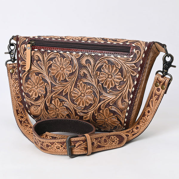 American Darling Hand-Tooled Western Leather Crossbody Bag | Floral Carved Genuine Leather Purse - Uhorse